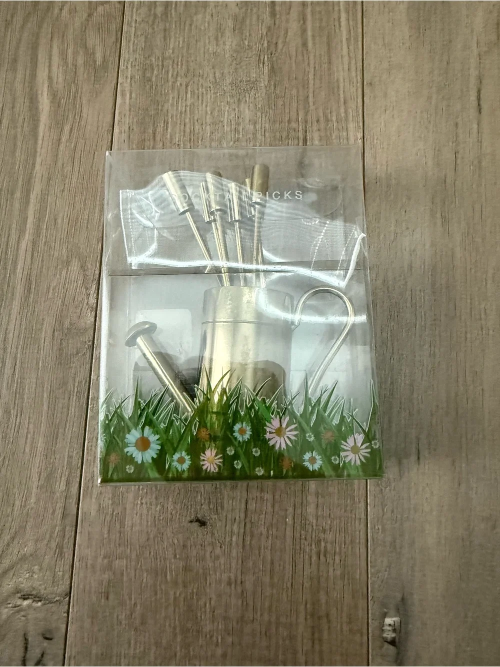 Cute Watering Can Cocktail Picks Set - Decorative Bar Accessory NIB